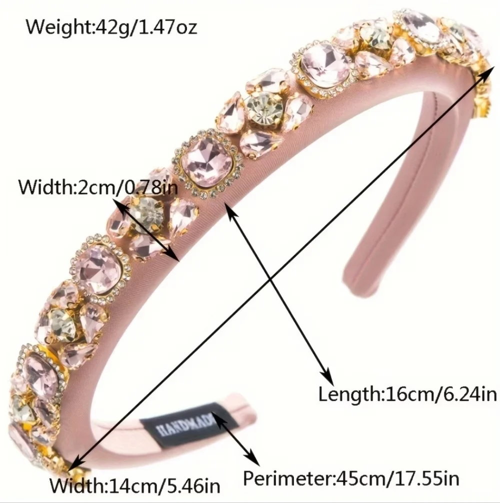 Rhinestone Headband, Red  NEW